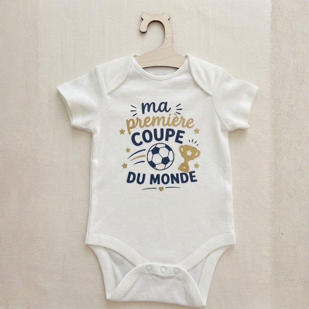 Body Bébé et T-shirt Enfant "Ma Première Coupe du Monde" – Bleu Marine et Or