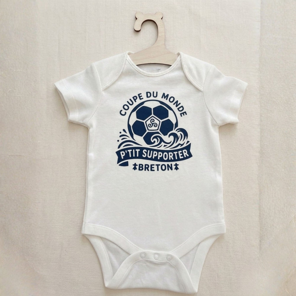 Body Bébé et T-shirt Enfant "P'tit Supporter Breton" – Coupe du Monde Bleu Marine