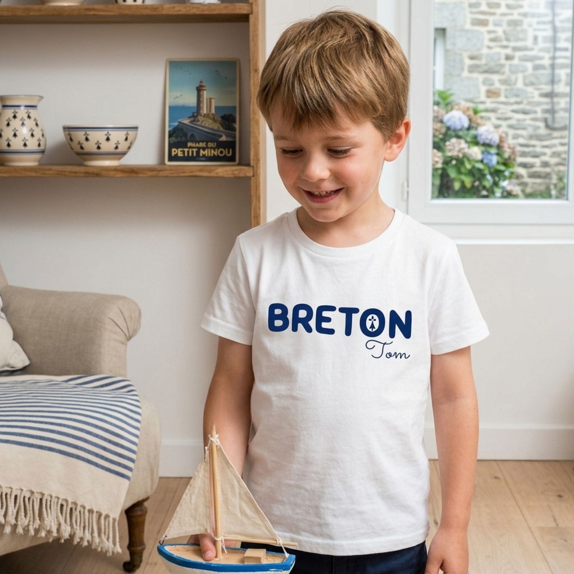 T-shirt Enfant "Breton" ou "Bretonne" - bleu