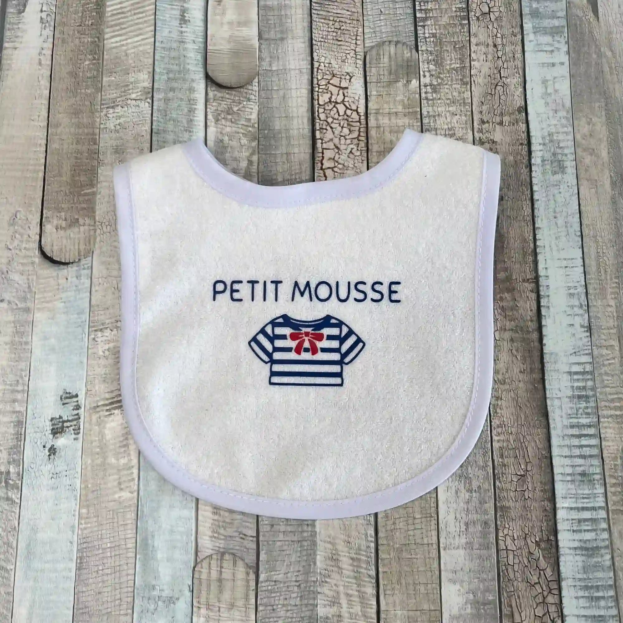 bavoir petit mousse bleu royal 
