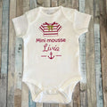 Body bébé personnalisé style marinière avec prénom et ancre marine