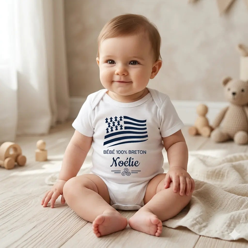 body bébé 100% breton drapeau gwen a du 