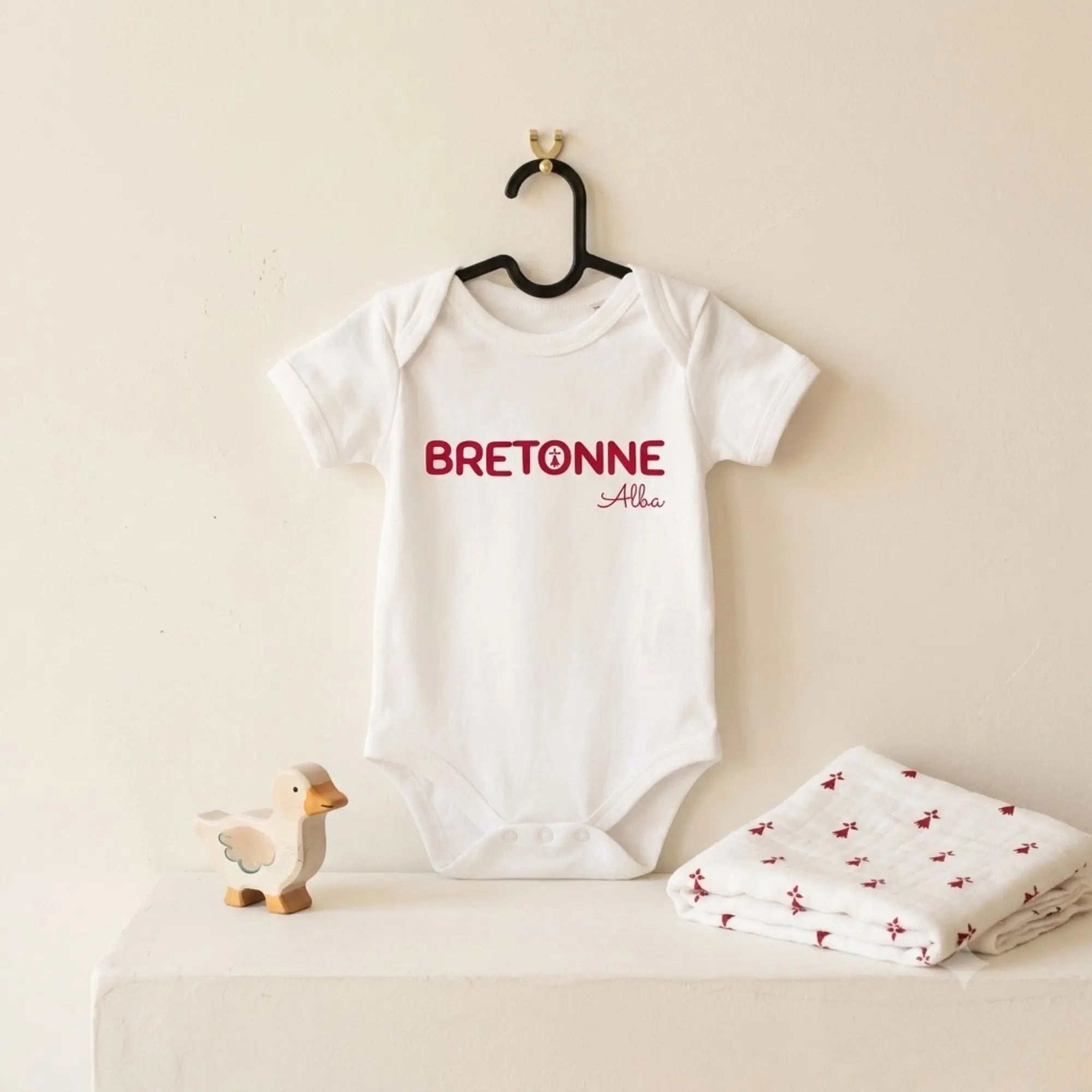 Body bébé "Breton" ou "Bretonne" personnalisable - rouge