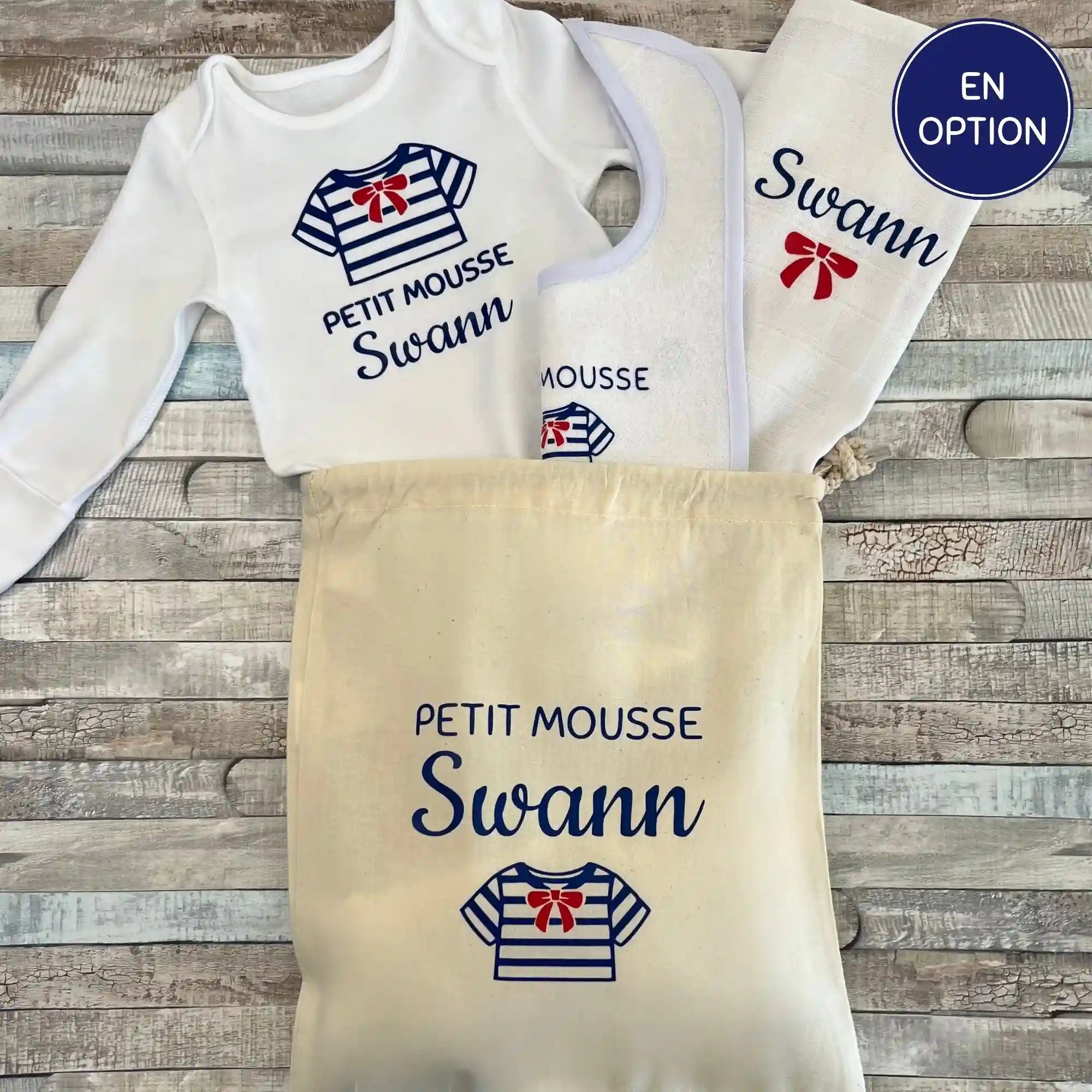 Body Bébé Personnalisé "Petit Mousse" & Sa Marinière