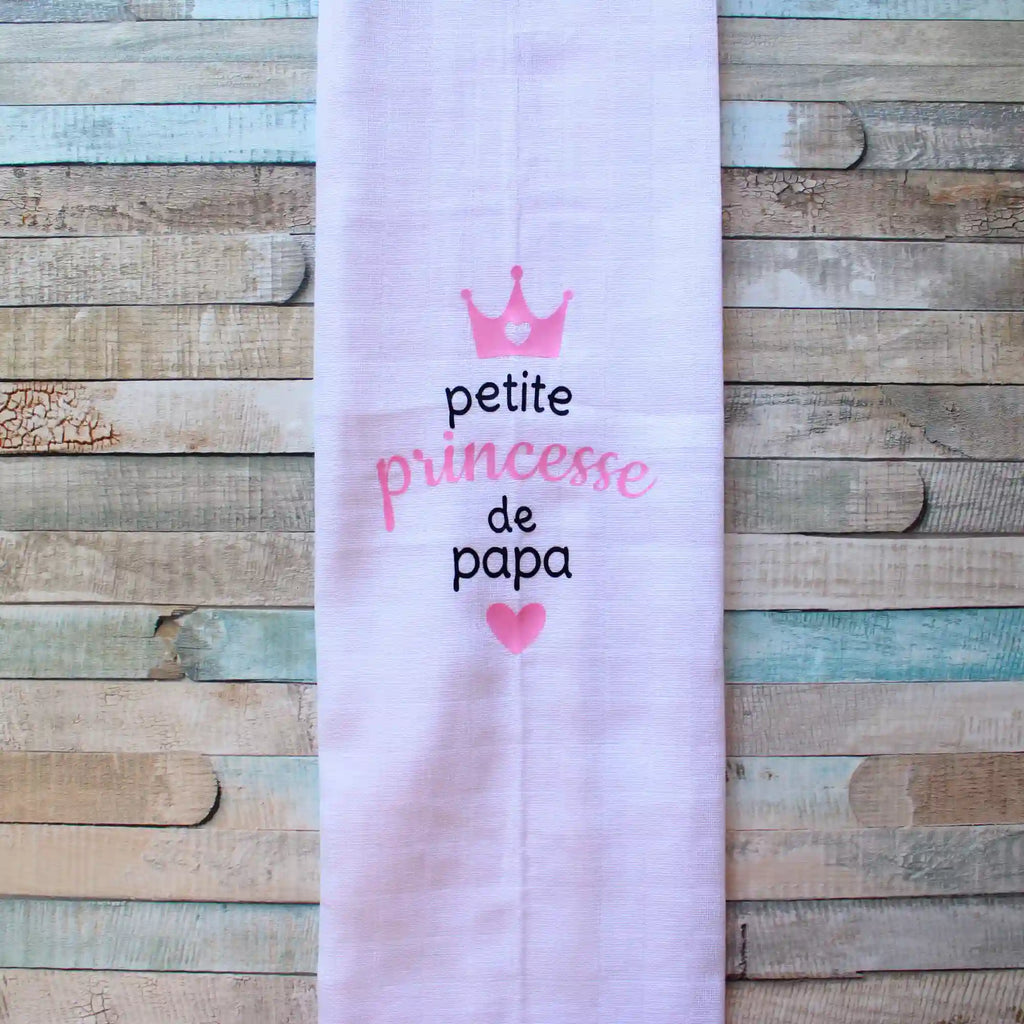Lange bébé mousseline personnalisé 'Petite princesse de...'