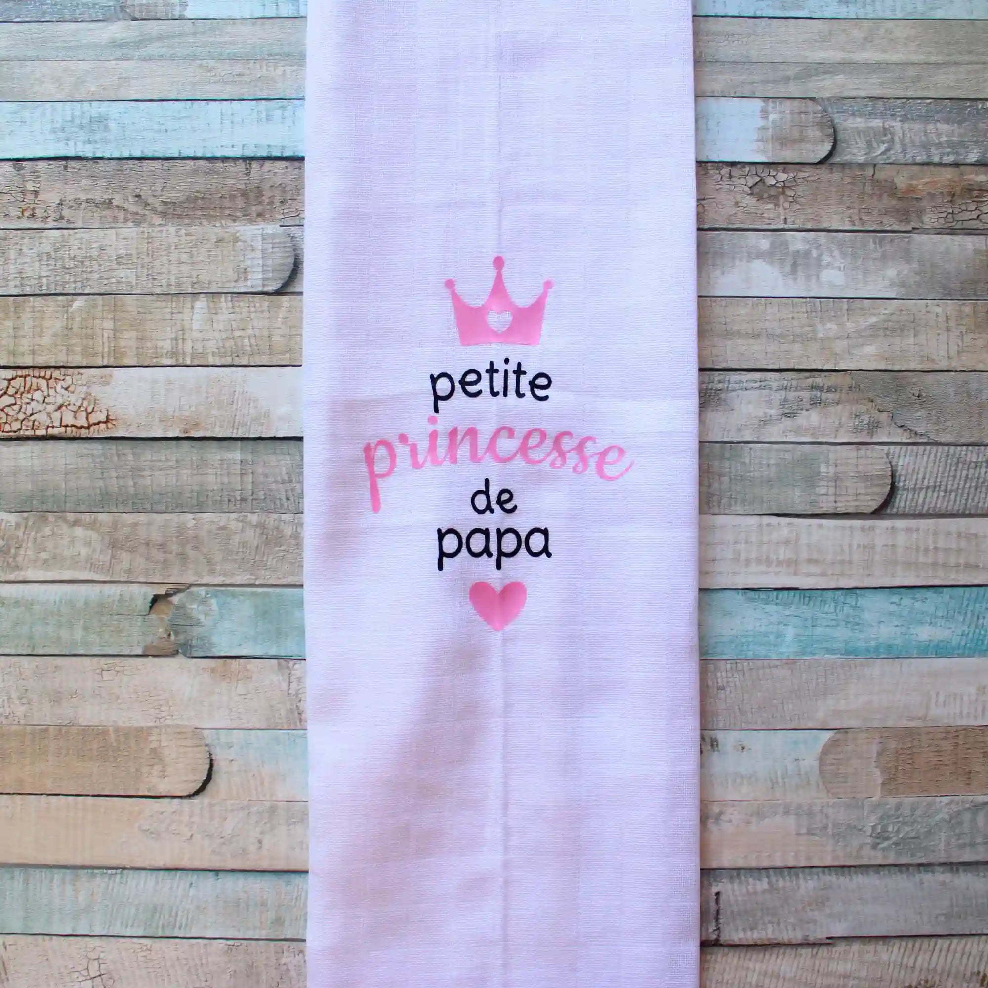 Lange bébé mousseline personnalisé 'Petite princesse de...'