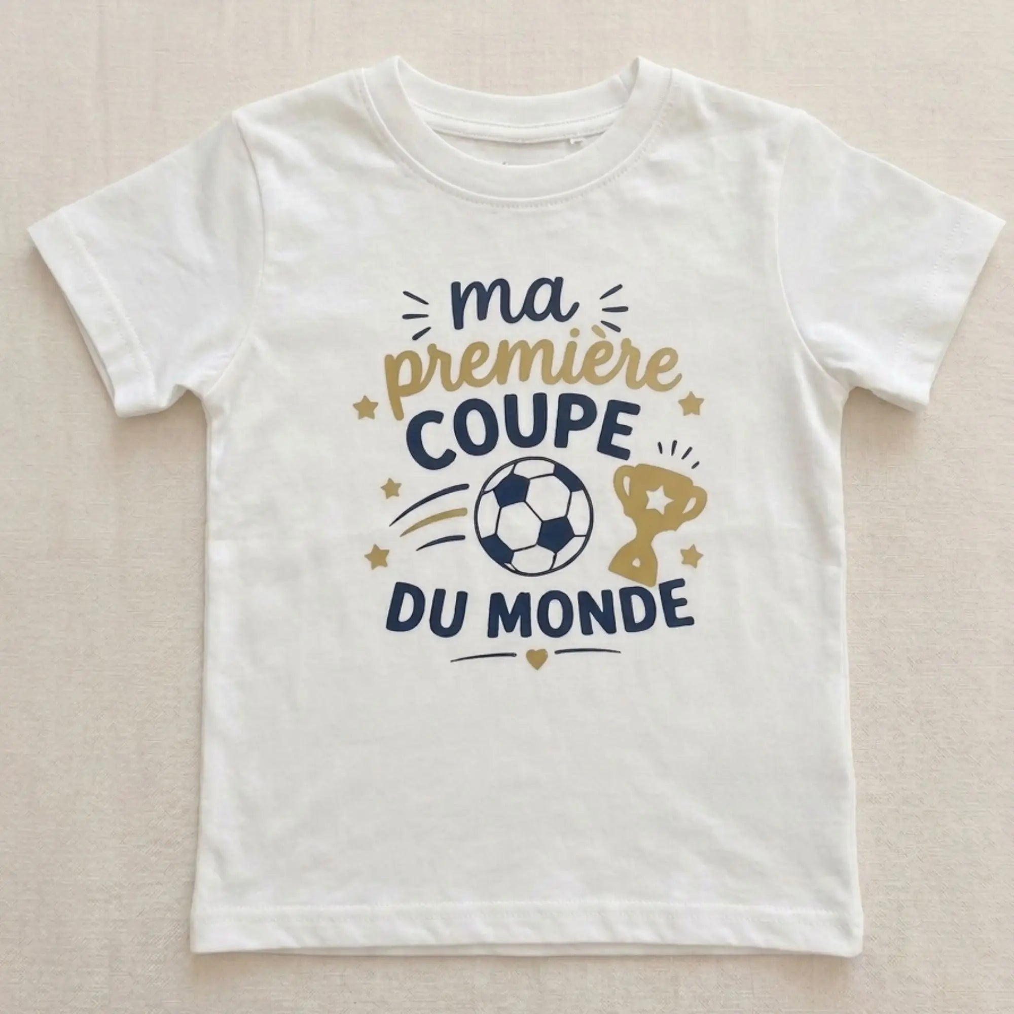 Body Bébé et T-shirt Enfant "Ma Première Coupe du Monde" – Bleu Marine et Or