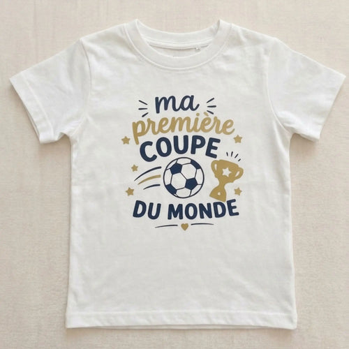 Body Bébé et T-shirt Enfant "Ma Première Coupe du Monde" – Bleu Marine et Or