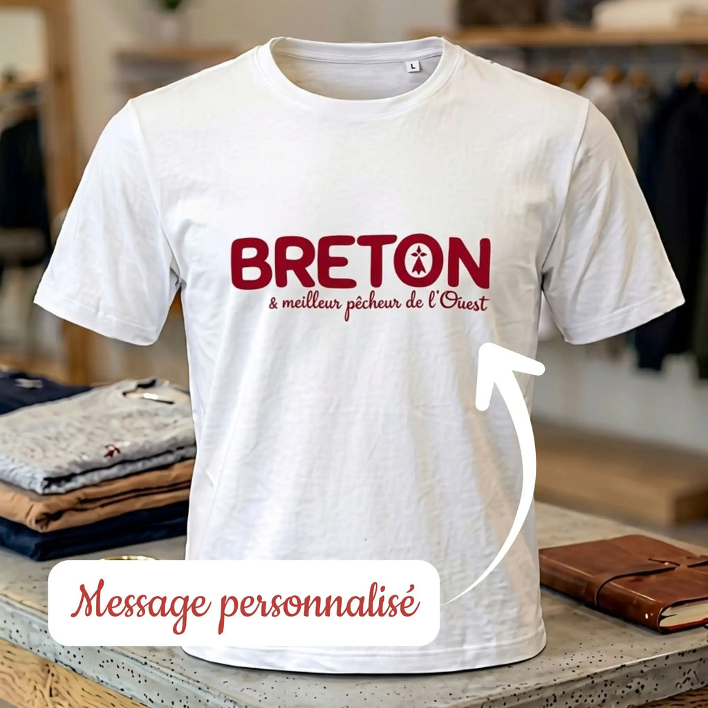 T-shirt Adulte "BRETON" ou "BRETONNE" – Rouge - Personnalisable