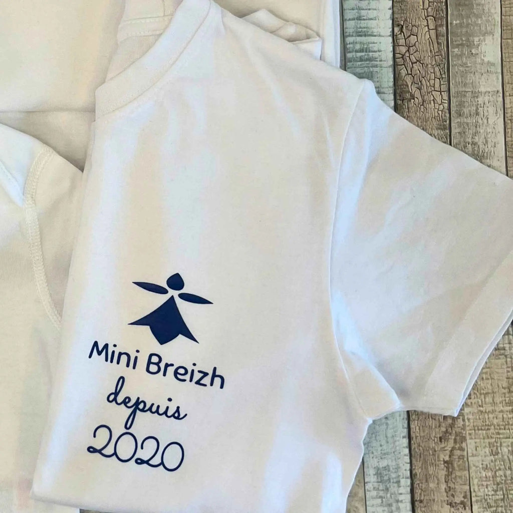 T-shirt blanc pour enfant imprimé av