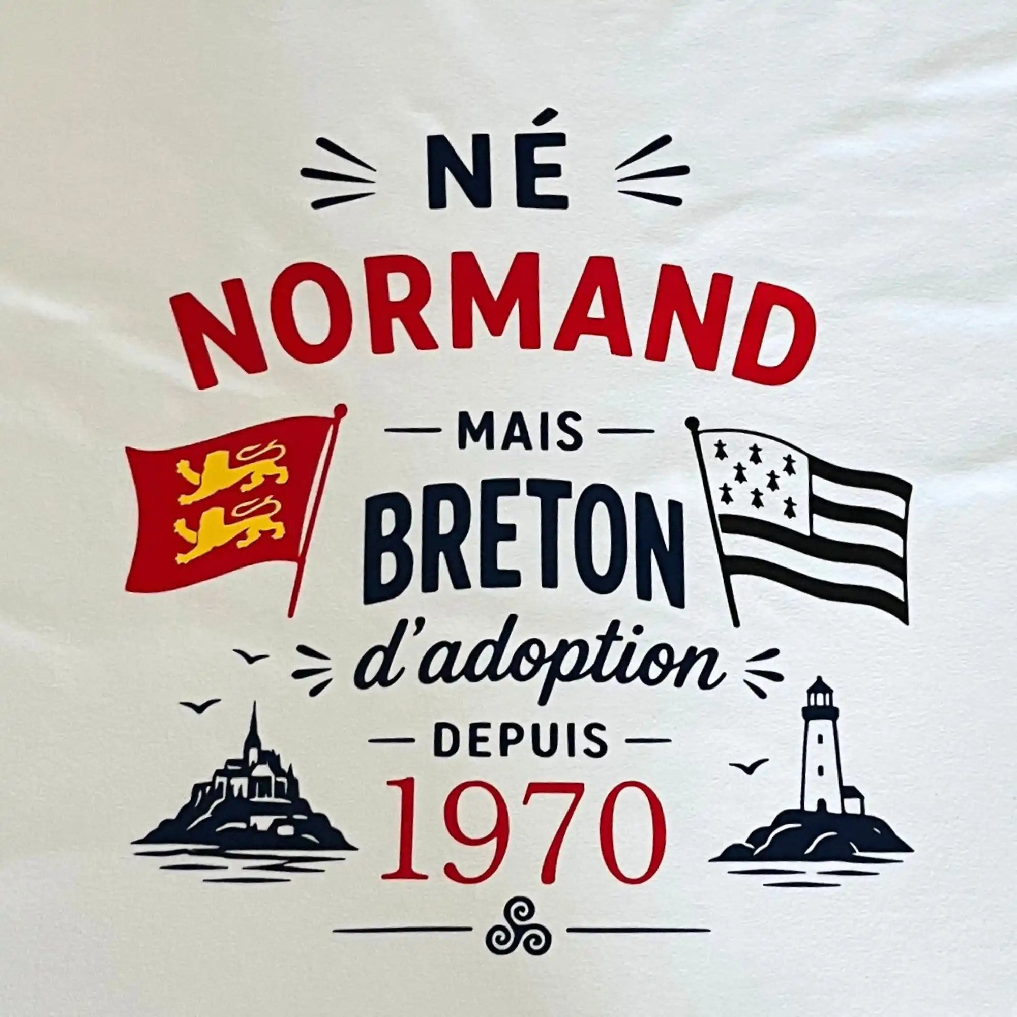T-shirt Personnalisé "Né(e) en Normandie, Breton(ne) d'adoption" – Modèle Homme & Femme