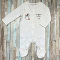 Grenouillère bébé blanche Halloween avec motif fantôme sorcier et inscription Un biberon ou un sort.